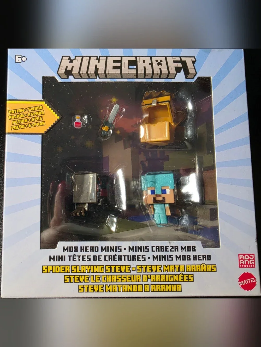 Minecraft Spider Slaying Steve Mob Head Minis – Blue (NEVER OPENED)